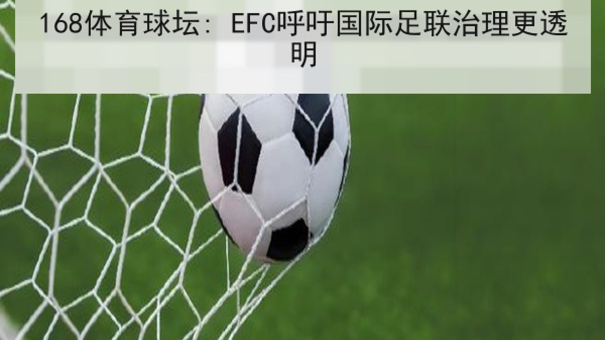 168体育球坛: EFC呼吁国际足联治理更透明